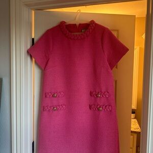 TUCKERNUCK Hot Pink Tweed Jackie Dress L